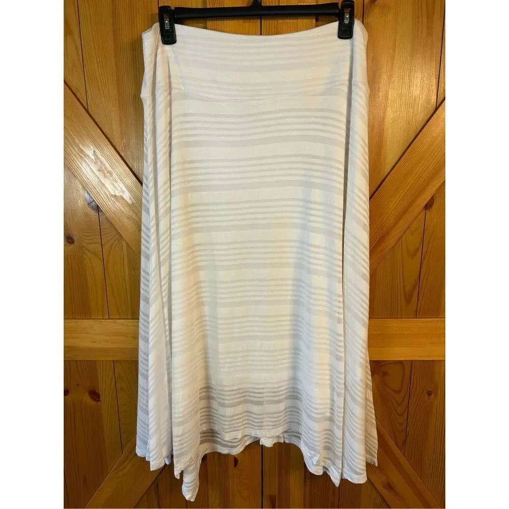 CJ Banks White Striped Skirt Maxi Size 1X nwt (0785) Read